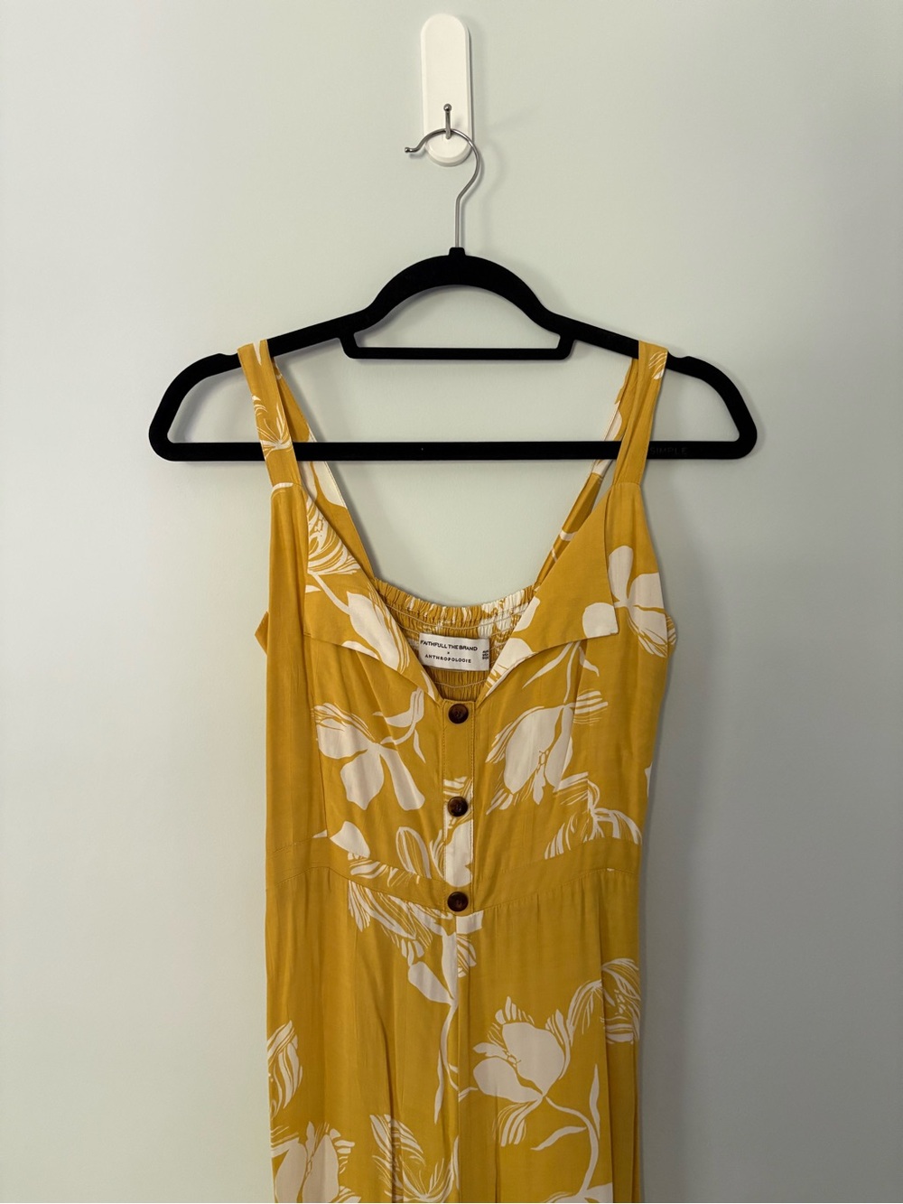 Faithfull The Brand x Anthropologie Yellow Floral Wide Leg Women's Romper